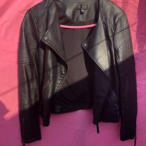 Topshop Luna Faux Leather Biker Jacket